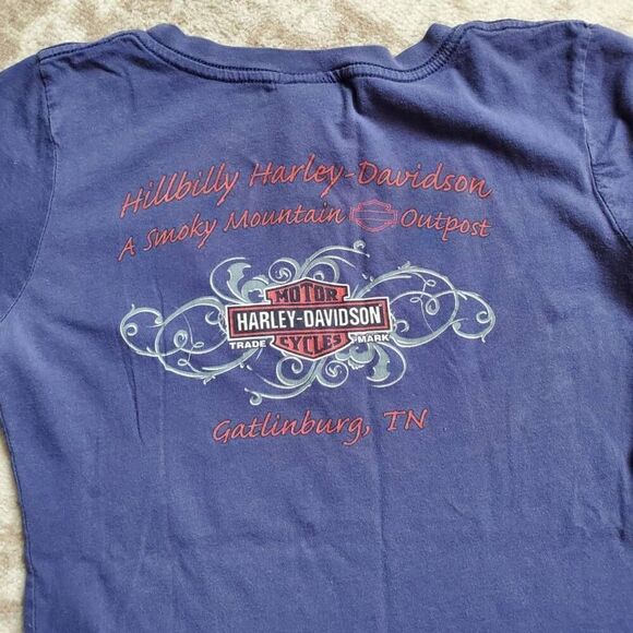 Harley-Davidson Smoky Mountain Gatlinburg Navy Womens SZ M - Picture 7 of 8